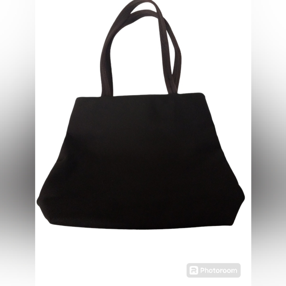 Lauren Ralph Lauren brown nylon top snap tote bag